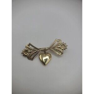 Vintage Lillian Vernon Womens Brooch Pin Locket Gold Tone Jewelry Costume